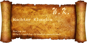 Wachter Klaudia névjegykártya
