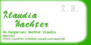 klaudia wachter business card